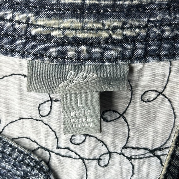 J. Jill Blue Utility Jacket Lightweight Casual - Picture 10 of 12